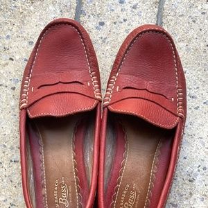 G.H. Bass Womens Driver Penny Loafer Mocs Size 6.5 Red Leather